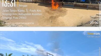 Polsek Singingi Hilir Musnahkan 4 Rakit Penambangan Emas Ilegal di Sungai Singingi