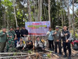 Polsek Singingi Hilir Gelar Patroli Gabungan, Pasang Spanduk dan Plang Larangan Membakar Hutan Serta Tanam Pohon di Kawasan Konservasi